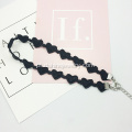 Black Charm Choker Colar em forma de coração para dama para senhora